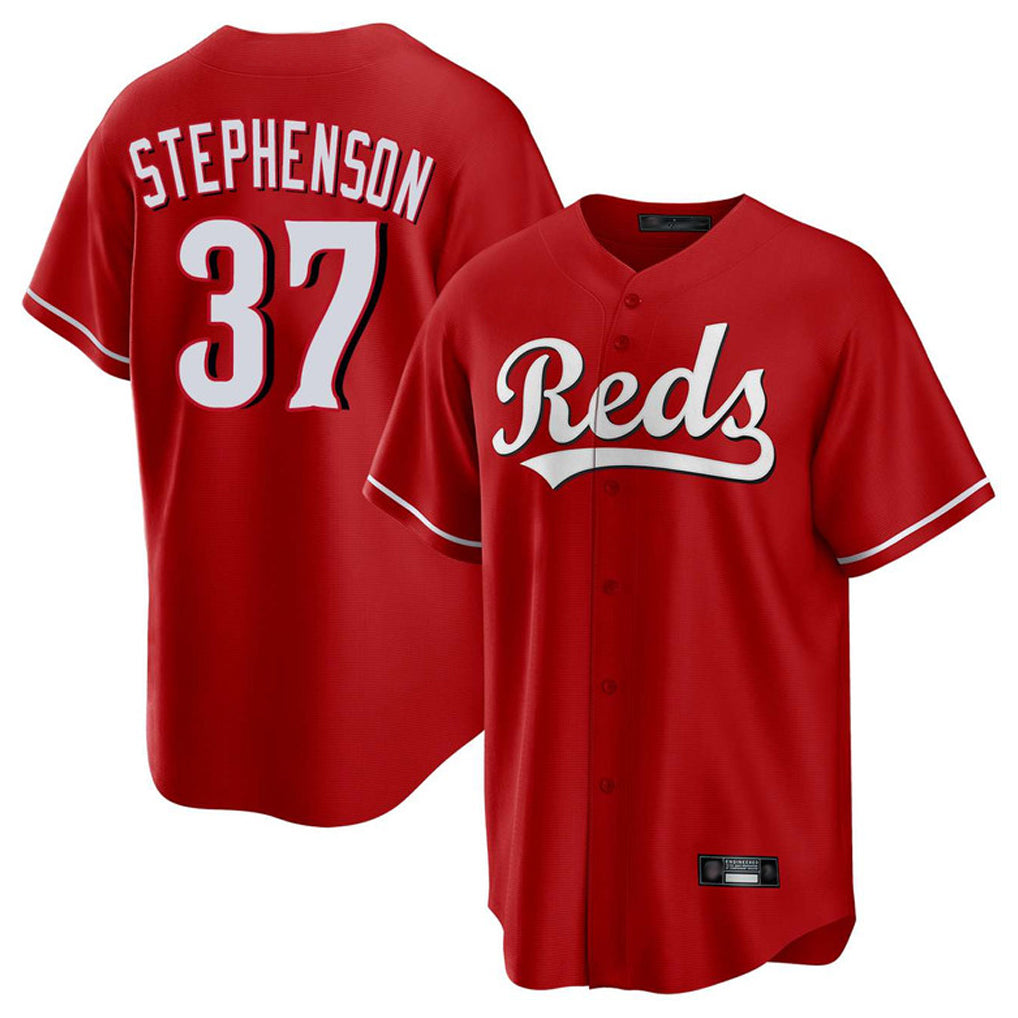 Arlishia C.Reds #37 Tyler Stephenson Player Red Home Game Stitched Jerseys
