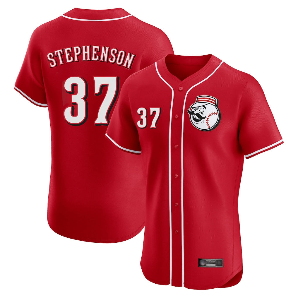 Arlishia C.Reds #37 Tyler Stephenson Player Red Limited Elite Home Game Stitched Jerseys