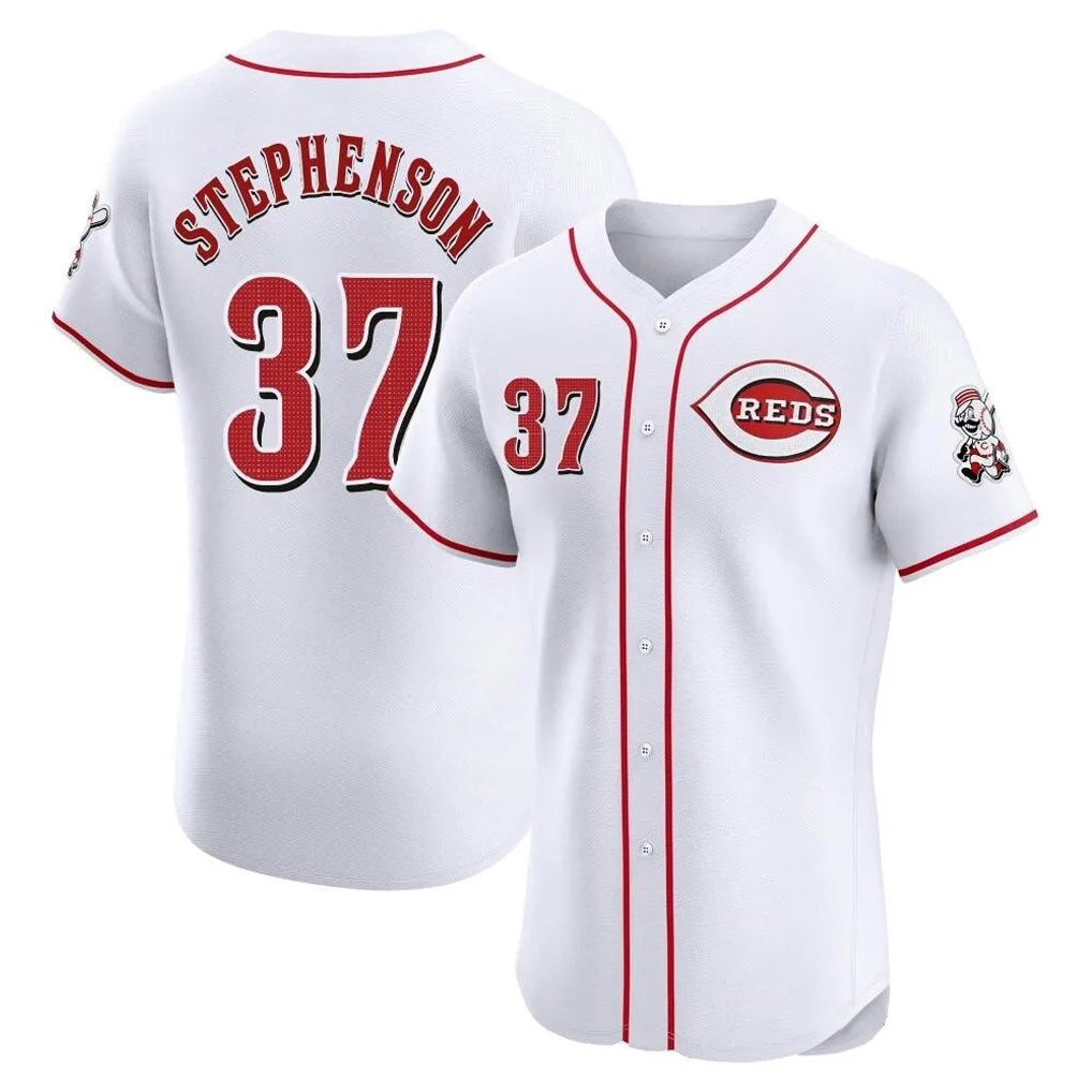 Arlishia C.Reds #37 Tyler Stephenson Player White Limited Elite Home Stitched Jerseys