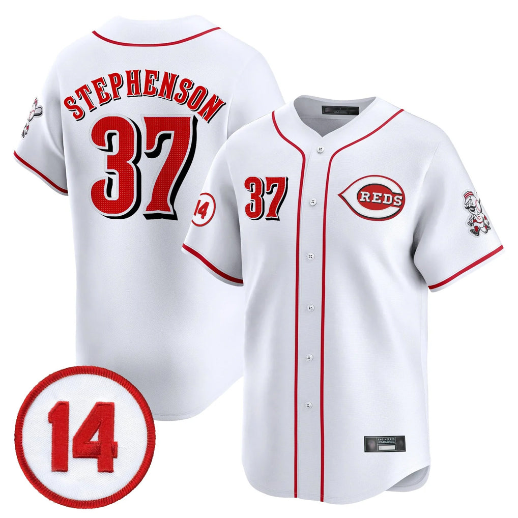 Arlishia C.Reds #37 Tyler Stephenson Player White Vapor Premier Limited Home Stitched Jerseys