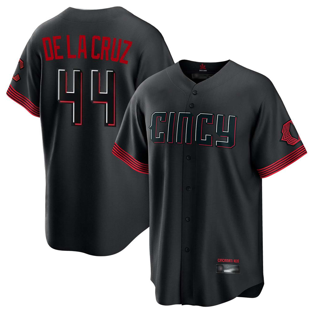 Arlishia C.Reds #44 Elly De La Cruz Player Black City Connect Home Game Stitched Jerseys
