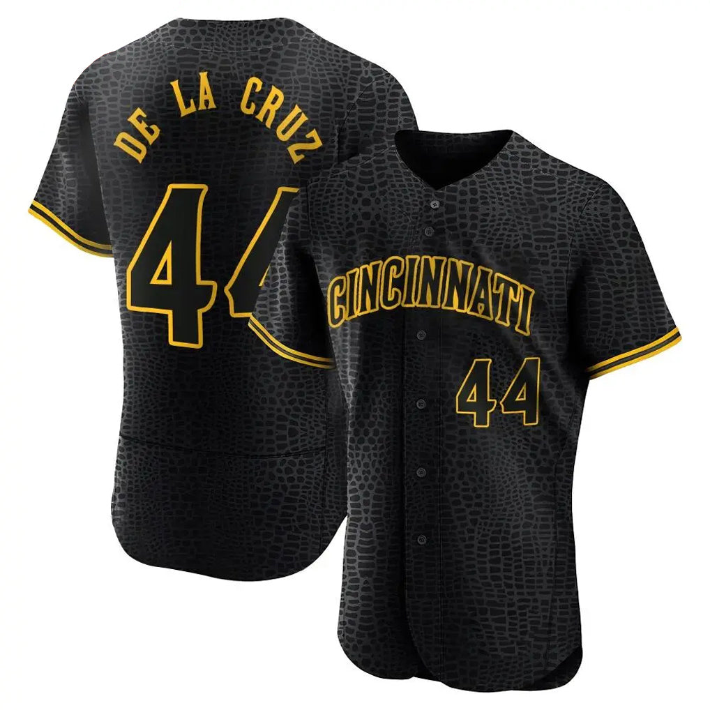 Arlishia C.Reds #44 Elly De La Cruz Player Black Snake Skin City Limited Elite Home Stitched Jerseys