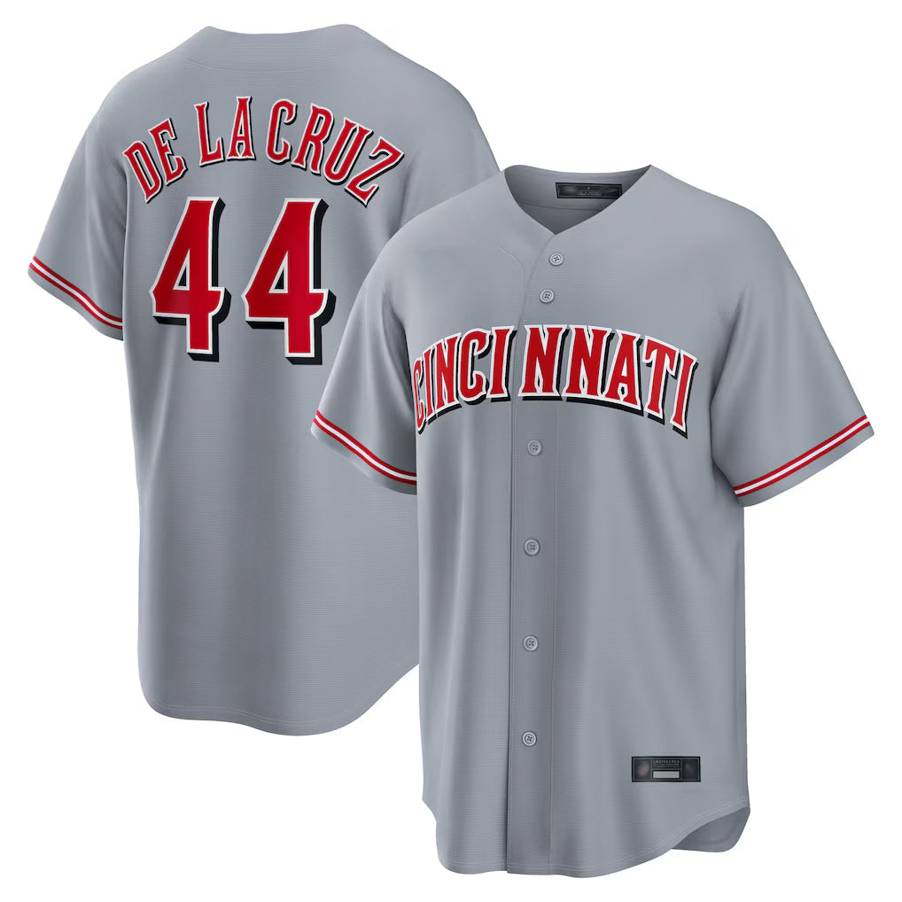 Arlishia C.Reds #44 Elly De La Cruz Player Gray Home Game Stitched Jerseys
