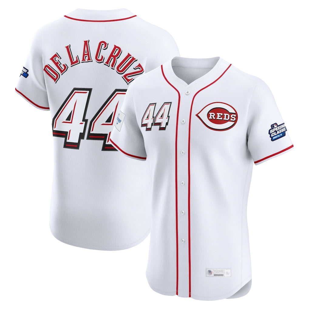 Arlishia C.Reds #44 Elly De La Cruz Player White Speedway Classic Limited Elite Home Stitched Jerseys