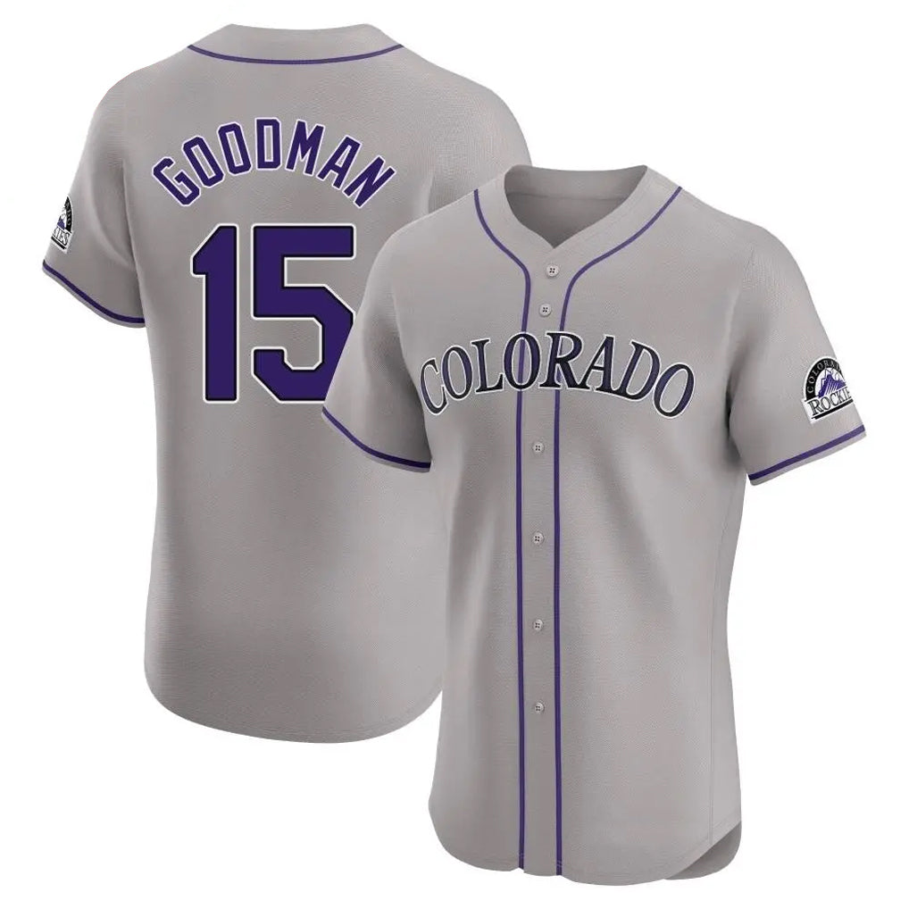 Arlishia C.Rockies #15 Hunter Goodman Player Gray Limited Elite Home Stitched Jerseys