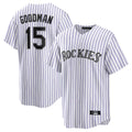 Arlishia C.Rockies #15 Hunter Goodman Player White Game Home Stitched Jerseys