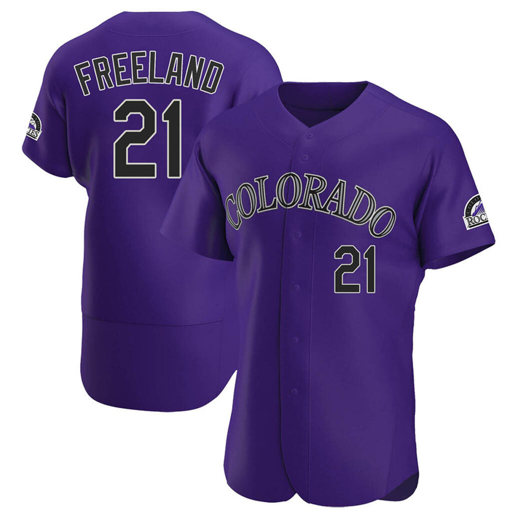 Arlishia C.Rockies #21 Kyle Freeland Player Purple Limited Elite Home Stitched Jerseys