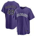 Arlishia C.Rockies #49 Antonio Senzatela Player Purple Game Home Stitched Jerseys