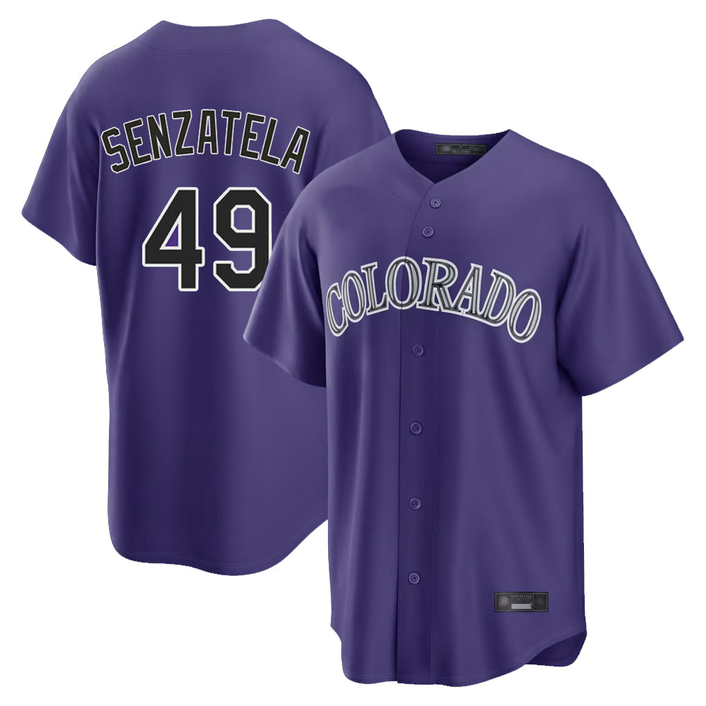 Arlishia C.Rockies #49 Antonio Senzatela Player Purple Game Home Stitched Jerseys