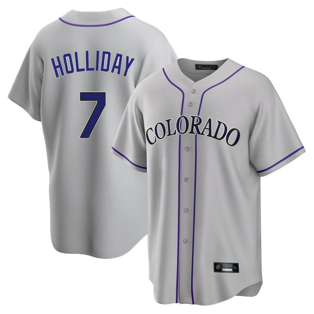 Arlishia C.Rockies #7 Matt Holliday Player Gray Game Home Stitched Jerseys