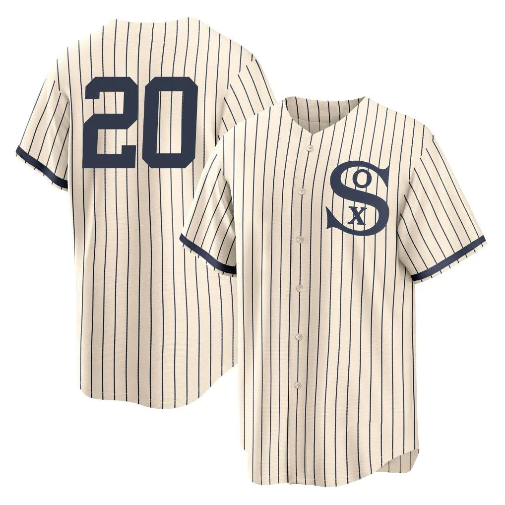 Arlishia C.White Sox #20 Miguel Vargas Player Cream Field of Dreams Home Game Stitched Jerseys