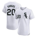 Arlishia C.White Sox #20 Miguel Vargas Player White Stripe Limited Elite Home Stitched Jerseys