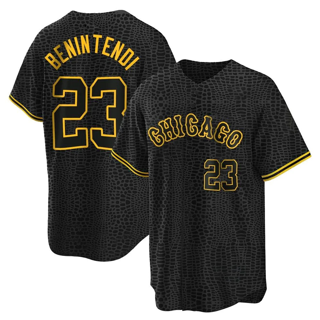 Arlishia C.White Sox #23 Andrew Benintendi Player Black Snake Skin City Home Game Stitched Jerseys