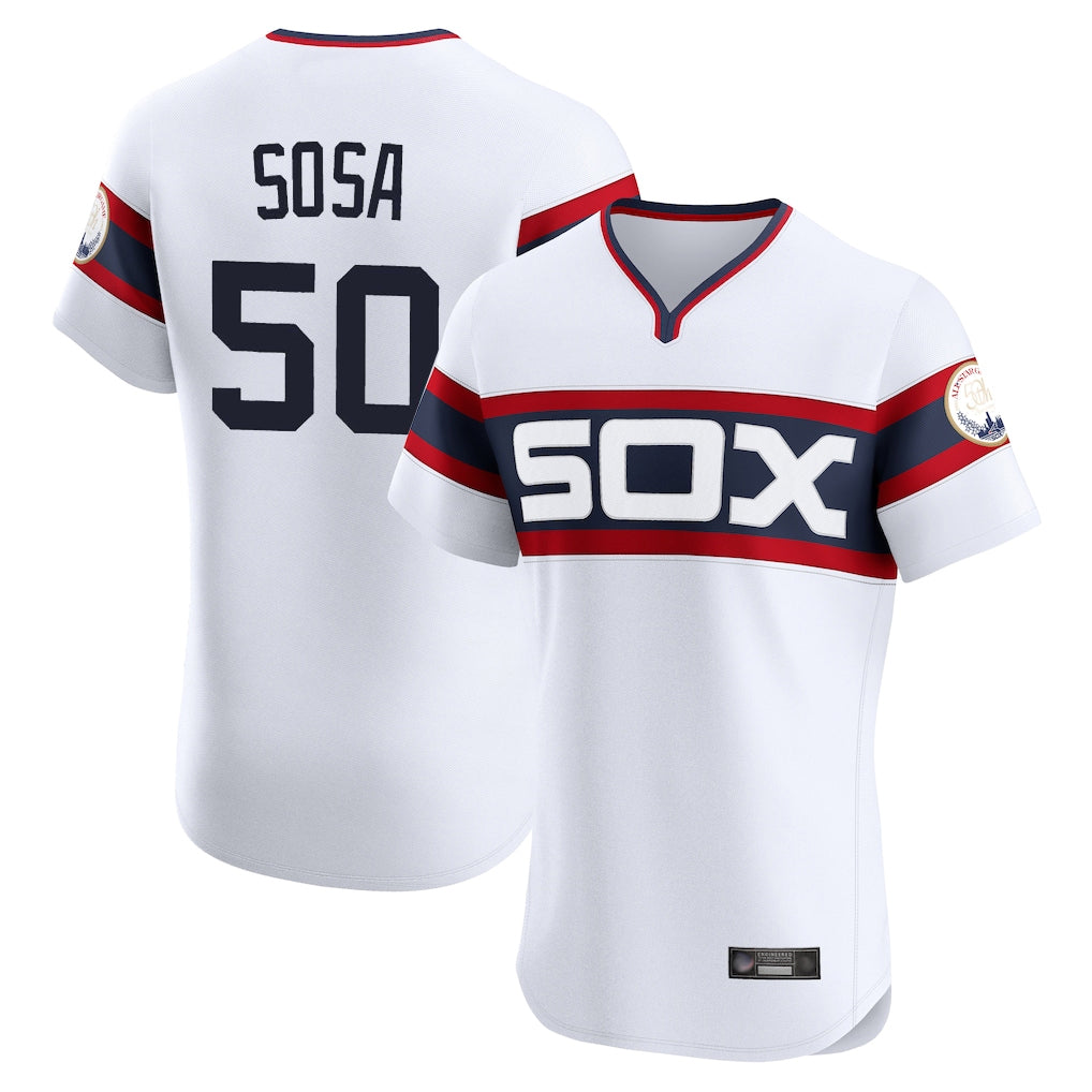 Arlishia C.White Sox #50 Lenyn Sosa Player White T-shirt Limited Elite Home Stitched Jerseys