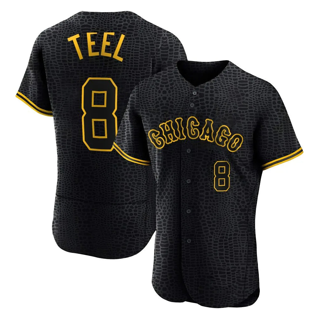 Arlishia C.White Sox #8 Kyle Teel Player Black Snake Skin City Limited Elite Home Stitched Jerseys
