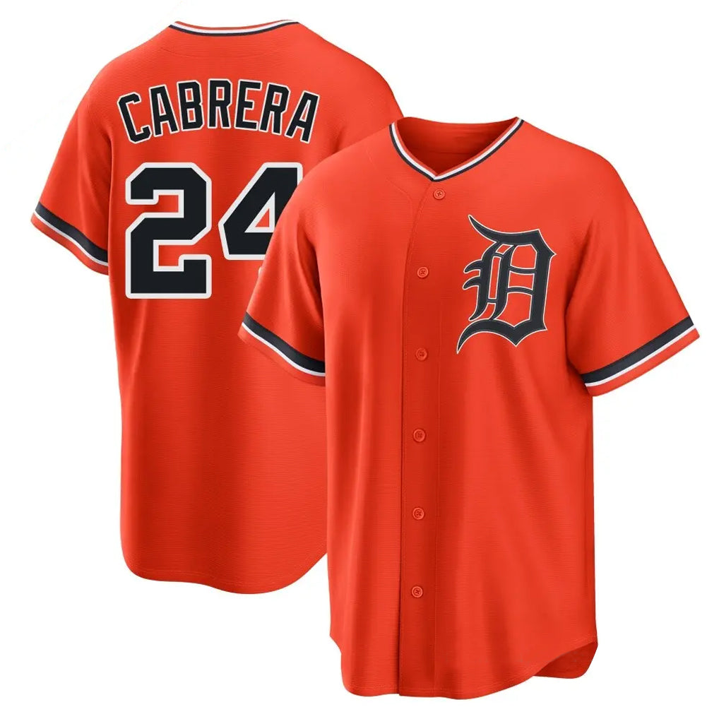 Arlishia D.Tigers #24 Miguel Cabrera Player Orange Home Game Stitched Jerseys