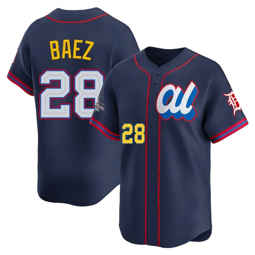 Arlishia D.Tigers #28 Javier B¨¢ez Player Navy Limited American League All-Star Edition Stitched Jerseys