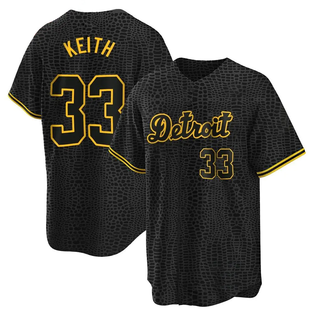 Arlishia D.Tigers #33 Colt Keith Player Black Snake Skin City Home Game Stitched Jerseys
