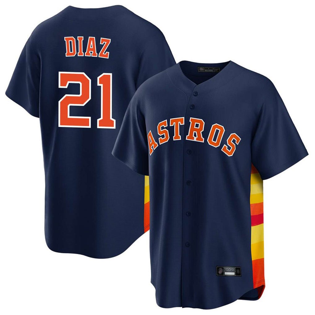 Arlishia H.Astros #21 Yainer Diaz Player Navy Home Game Stitched Jerseys
