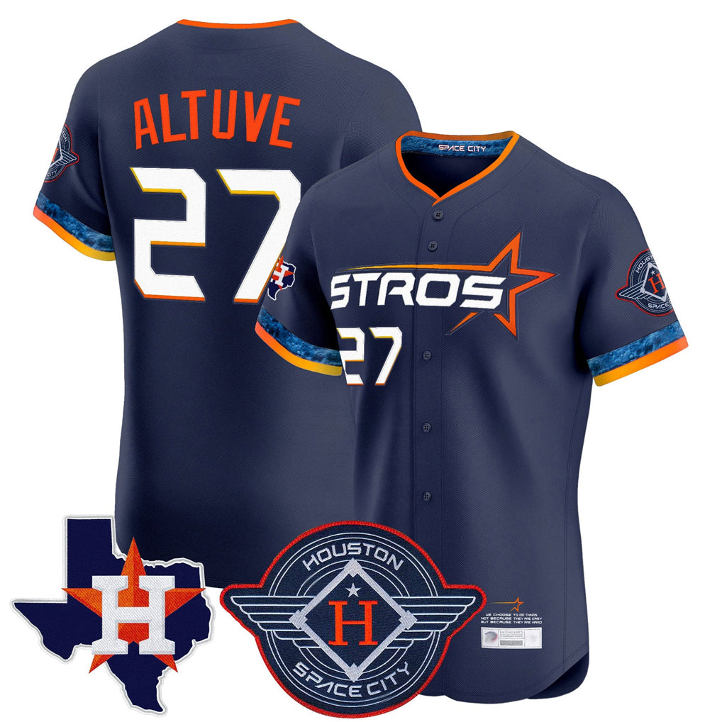 Arlishia H.Astros #27 Jose Altuve Player Navy City Connect Texas Patch Vapor Premier Limited Elite Home Stitched Jerseys