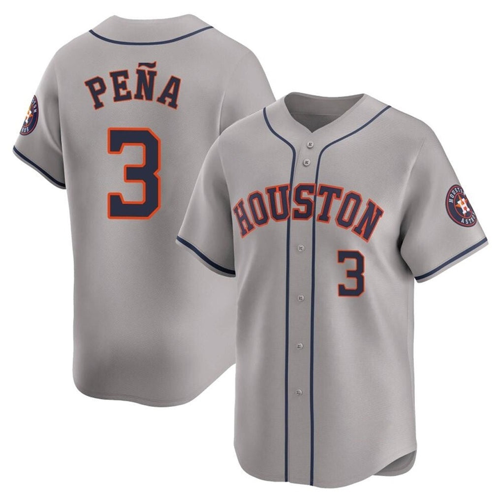Arlishia H.Astros #3 Jeremy Pe?a Player Gray Home Limited Stitched Jerseys