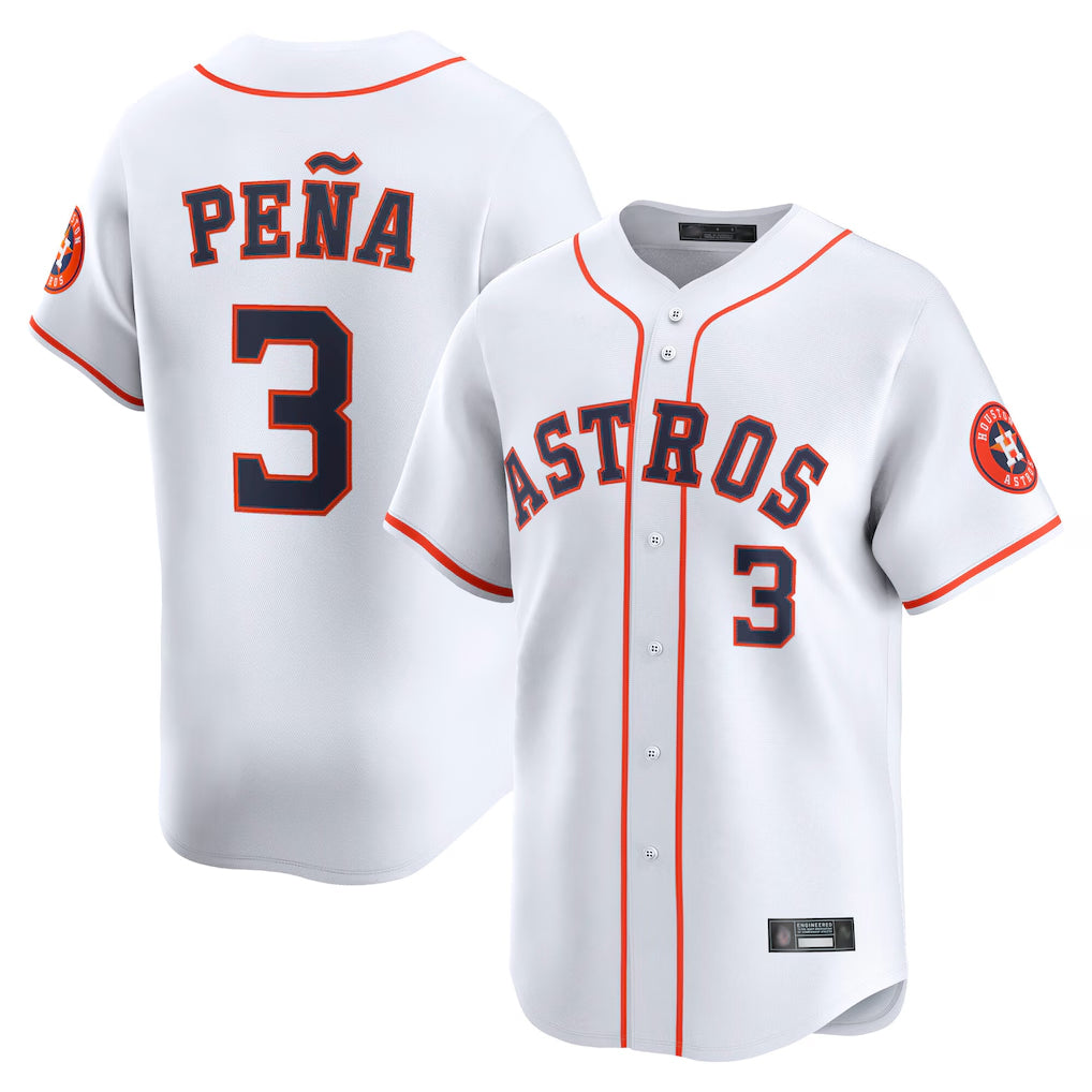 Arlishia H.Astros #3 Jeremy Pe?a Player White Home Limited Stitched Jerseys
