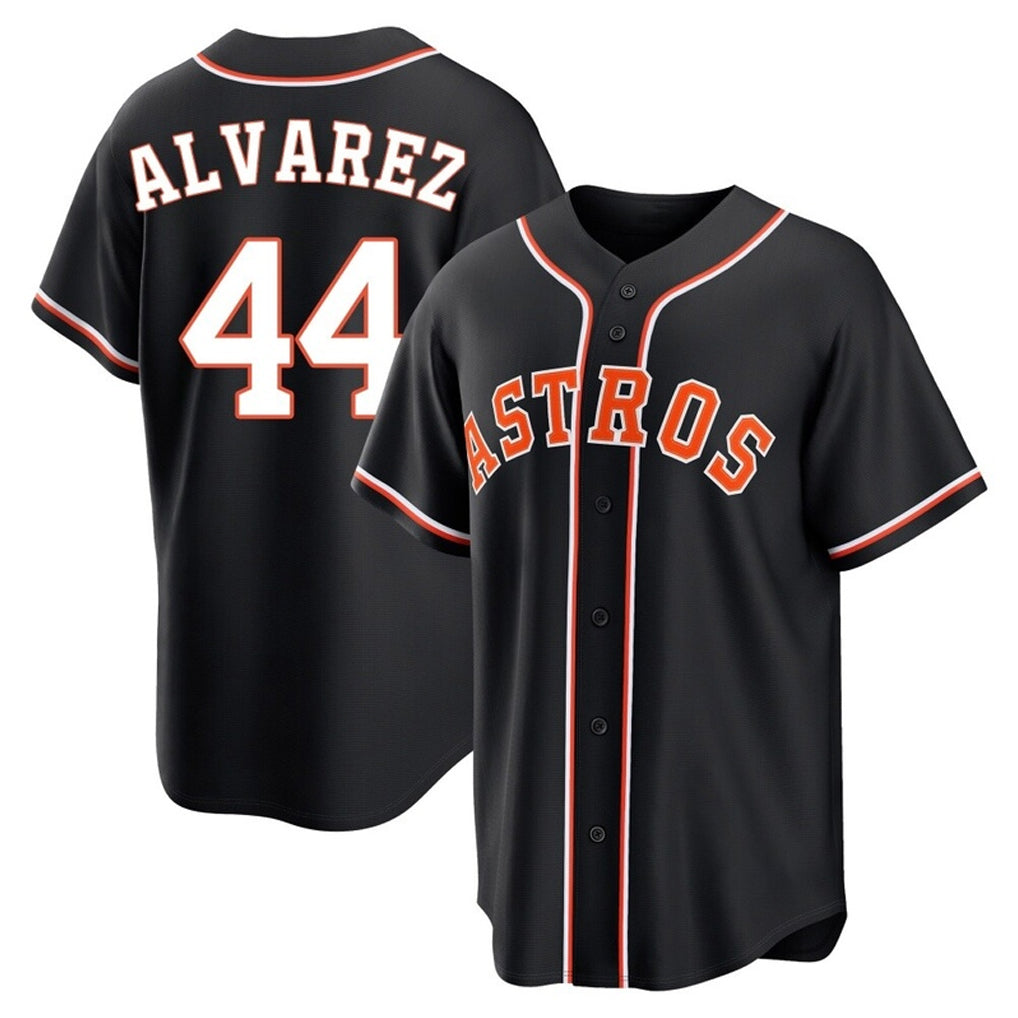 Arlishia H.Astros #44 Yordan Alvarez Player Black Fashion Out Home Game Stitched Jerseys