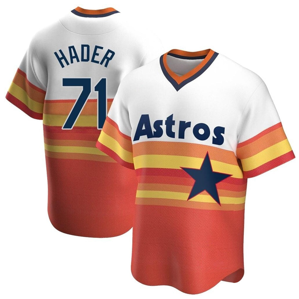 Arlishia H.Astros #71 Josh Hader Player Rainbow Cooperstown Collection T-shirt Stitched Jerseys