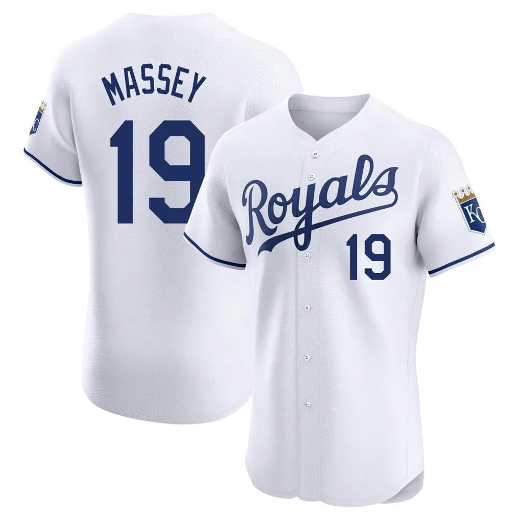 Arlishia KC.Royals #19 Michael Massey Player White Alt Limited Elite Home Stitched Jerseys