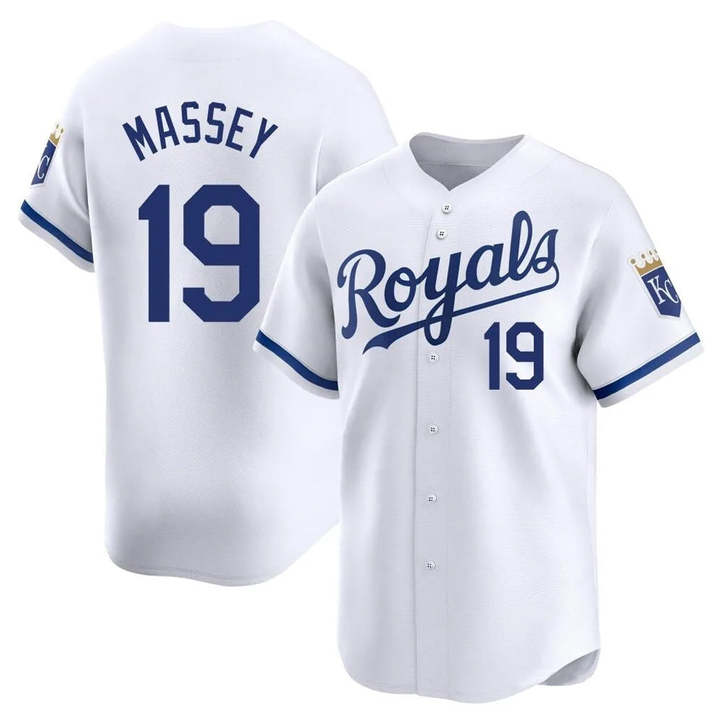 Arlishia KC.Royals #19 Michael Massey Player White Alt Limited Home Stitched Jerseys