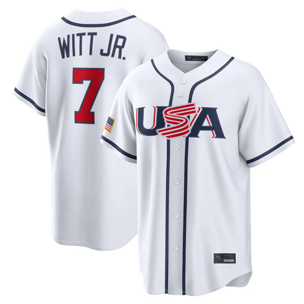 Arlishia KC.Royals #7 Bobby Witt Jr. Player White USA 2026 World Classic Game Stitched Jerseys