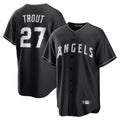 Arlishia LA.Angels #27 Mike Trout Player Black Lights Out Fashion T-shirt Stitched Jerseys