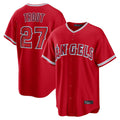 Arlishia LA.Angels #27 Mike Trout Player Red Home Game Stitched Jerseys
