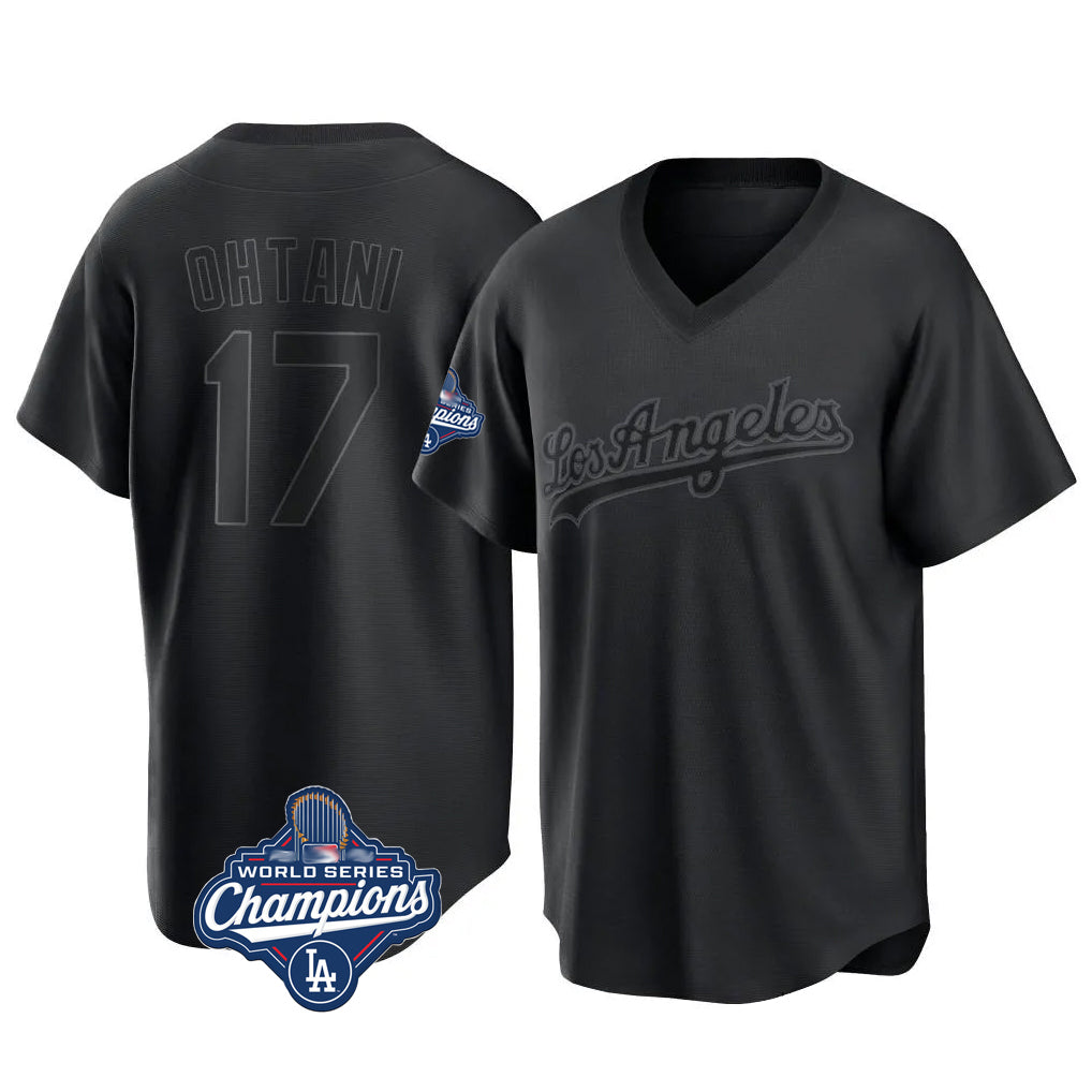 Arlishia LA.Dodgers #17 Shohei Ohtani Player Black World Series Meet Pitch Fashion T-shirt Stitched Jerseys