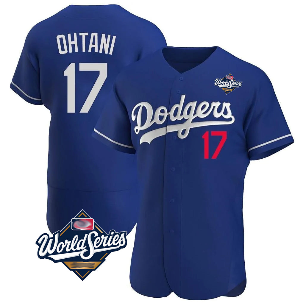 Arlishia LA.Dodgers #17 Shohei Ohtani Player Royal World Series Limited Elite Home Stitched Jerseys