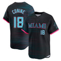 Arlishia M.Marlins #18 Griffin Conine Player Black City Connect Home Limited Stitched Jerseys