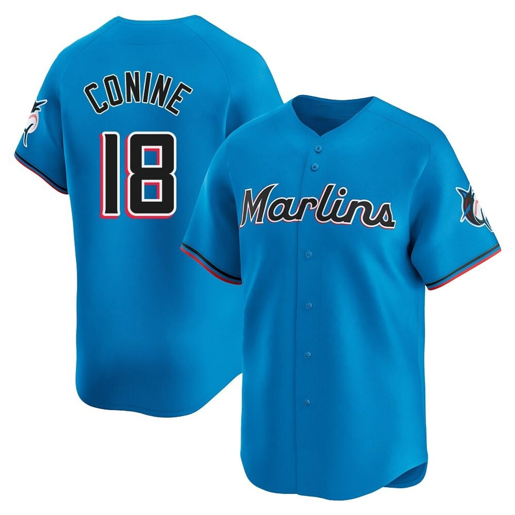 Arlishia M.Marlins #18 Griffin Conine Player Blue Home Limited Stitched Jerseys