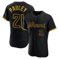 Arlishia M.Marlins #21 Graham Pauley Player Black Snake Skin City Home Limited Elite Stitched Jerseys