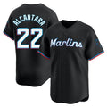 Arlishia M.Marlins #22 Sandy Alcantara Player Black  Home Limited Stitched Jerseys