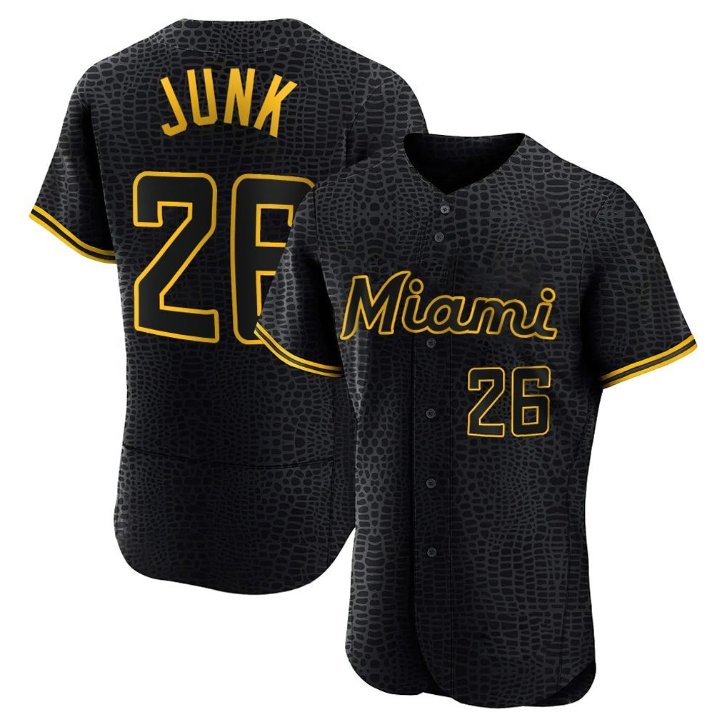 Arlishia M.Marlins #26 Janson Junk Player Black Snake Skin City Home Limited Elite Stitched Jerseys