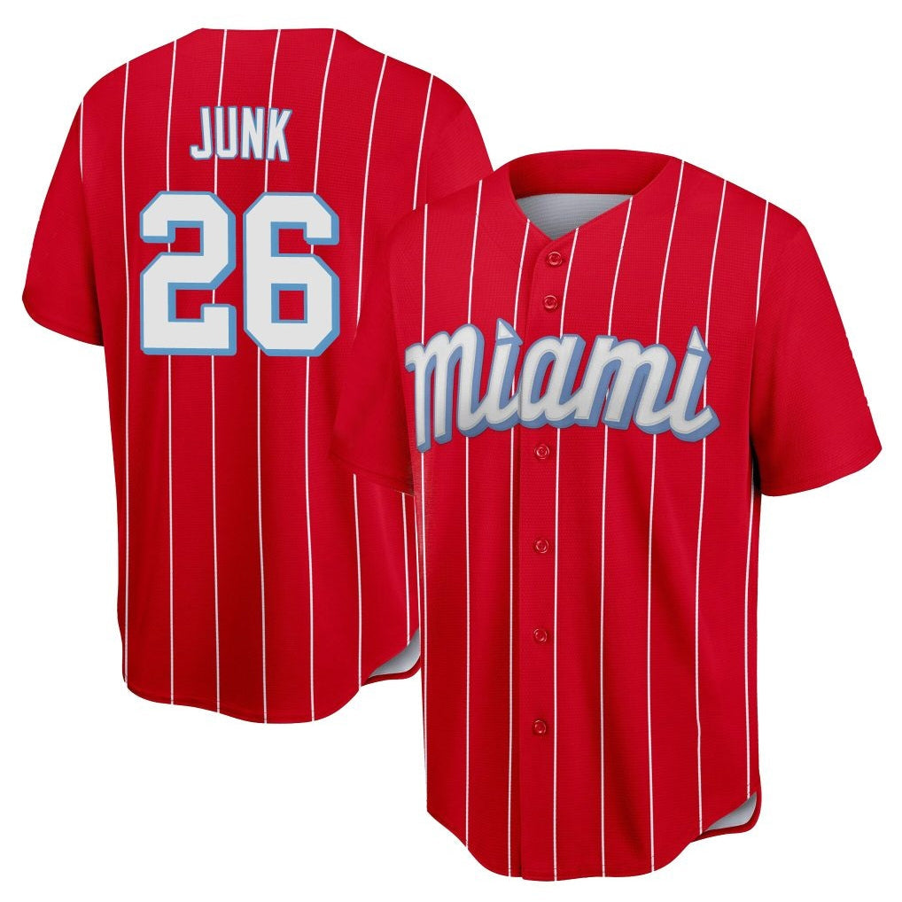 Arlishia M.Marlins #26 Janson Junk Player Red City Connect Home Game Stitched Jerseys