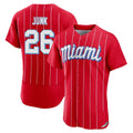 Arlishia M.Marlins #26 Janson Junk Player Red City Connect Home Limited Elite Stitched Jerseys
