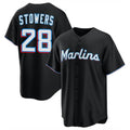 Arlishia M.Marlins #28 Kyle Stowers Player Black  Home Game Stitched Jerseys