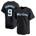 Arlishia M.Marlins #9 Xavier Edwards Player Black  Home Limited Stitched Jerseys