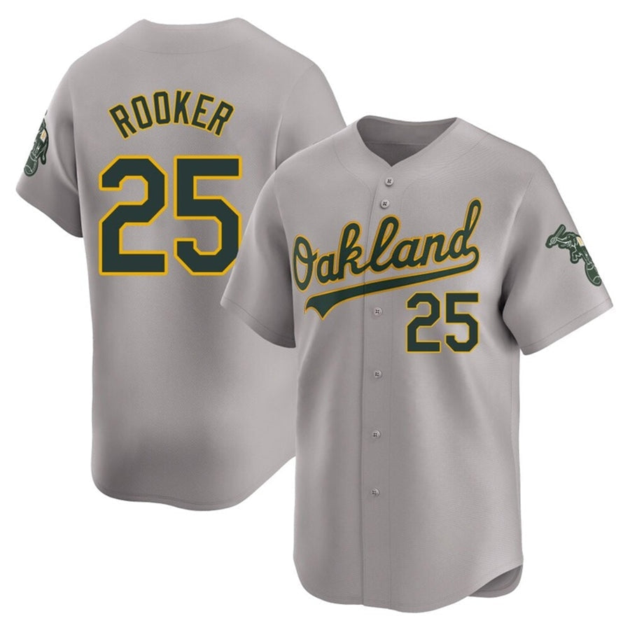 Arlishia Athletics #25 Brent Rooker Player Kelly Grey Home Limited Personalized Jerseys