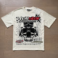 American brand washed distressed letter T-shirt